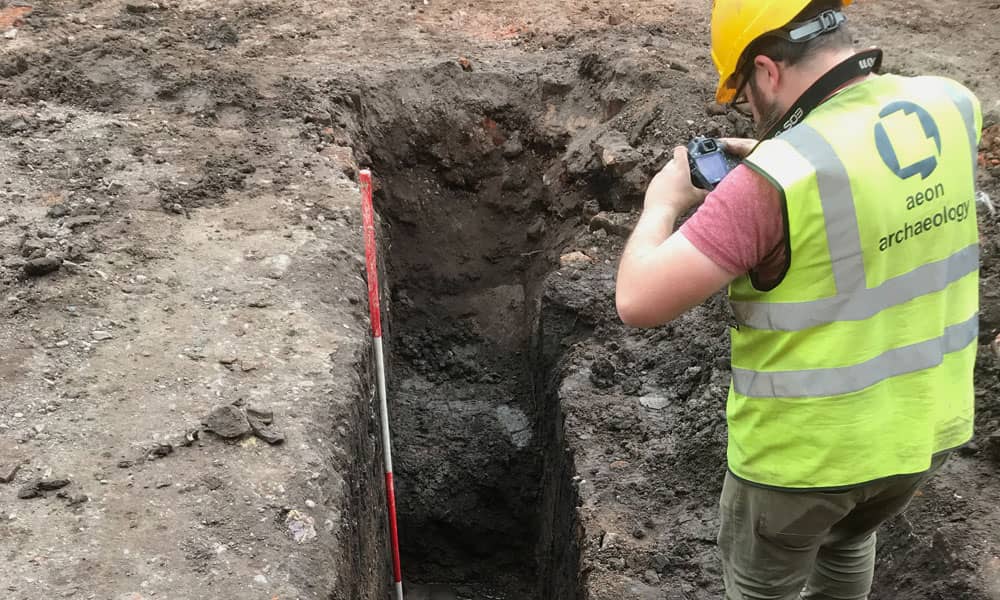 Archaeologist working at Cheshire dig site